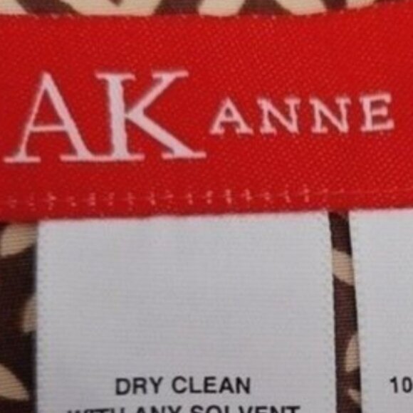 AK ANNE KLEIN / 100% Silk Plisse Pleated A-line Skirt Geo Print Sz 6 - Picture 9 of 10